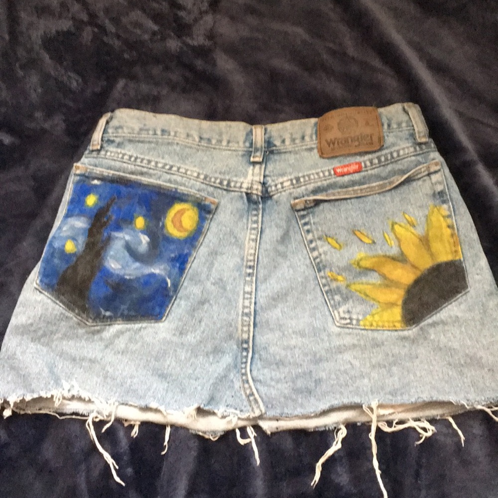 Starry night denim skirt